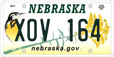 NE license plate XOV164