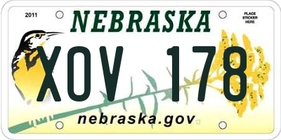 NE license plate XOV178