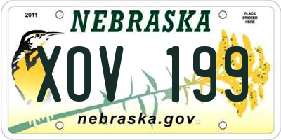 NE license plate XOV199