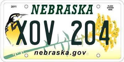 NE license plate XOV204
