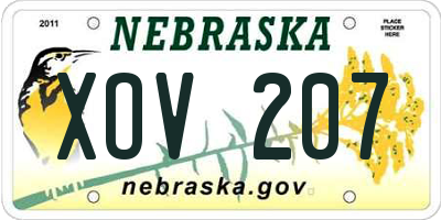 NE license plate XOV207