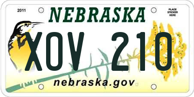 NE license plate XOV210