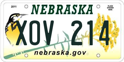 NE license plate XOV214