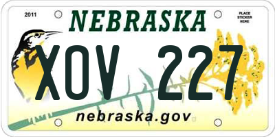 NE license plate XOV227
