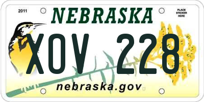NE license plate XOV228