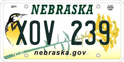 NE license plate XOV239