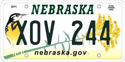 NE license plate XOV244