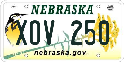 NE license plate XOV250