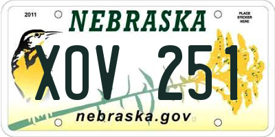 NE license plate XOV251