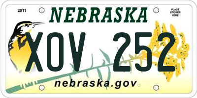 NE license plate XOV252