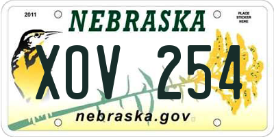 NE license plate XOV254