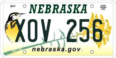 NE license plate XOV256