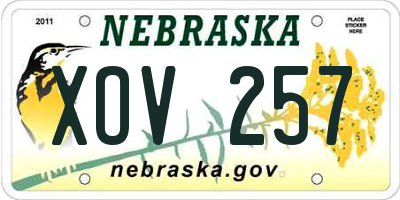 NE license plate XOV257