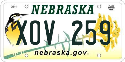 NE license plate XOV259