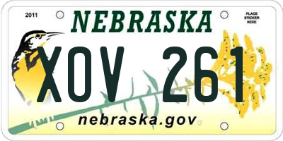 NE license plate XOV261
