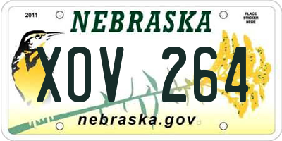 NE license plate XOV264