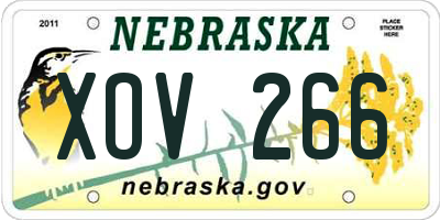 NE license plate XOV266