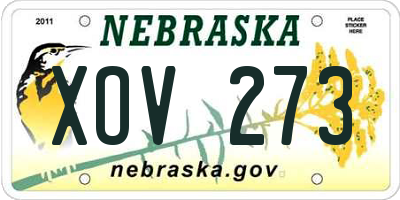 NE license plate XOV273