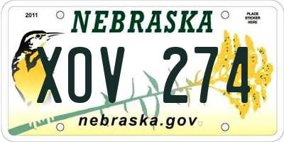 NE license plate XOV274