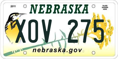 NE license plate XOV275