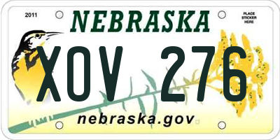 NE license plate XOV276