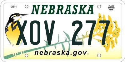 NE license plate XOV277