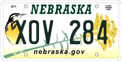 NE license plate XOV284