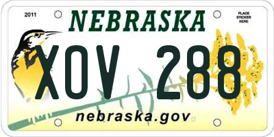 NE license plate XOV288