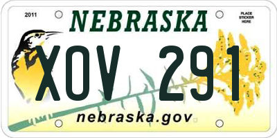 NE license plate XOV291