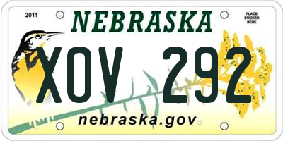 NE license plate XOV292