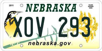 NE license plate XOV293