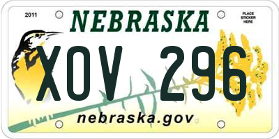 NE license plate XOV296
