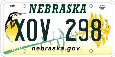 NE license plate XOV298