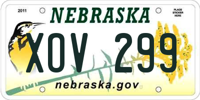 NE license plate XOV299