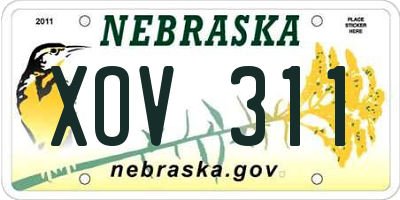 NE license plate XOV311