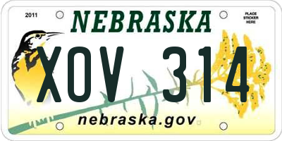 NE license plate XOV314