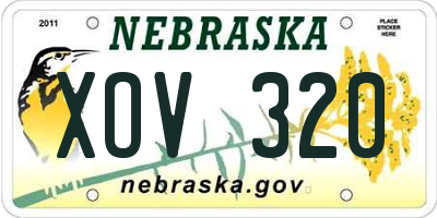 NE license plate XOV320