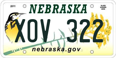 NE license plate XOV322