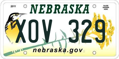 NE license plate XOV329