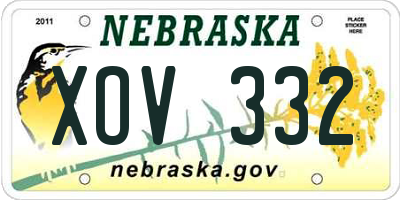 NE license plate XOV332