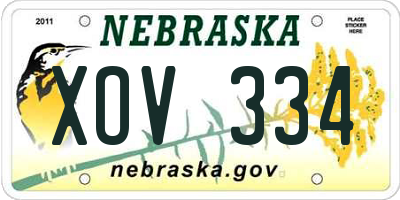 NE license plate XOV334
