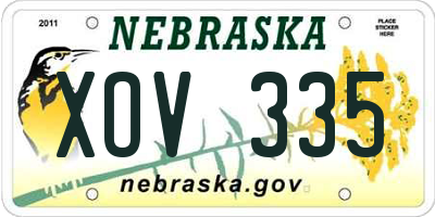 NE license plate XOV335