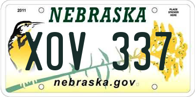 NE license plate XOV337