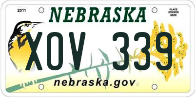 NE license plate XOV339