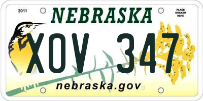 NE license plate XOV347