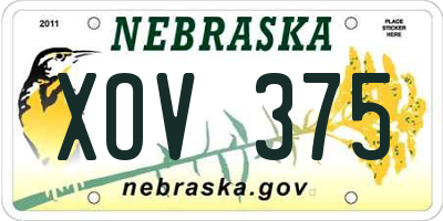 NE license plate XOV375
