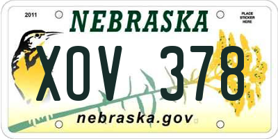 NE license plate XOV378