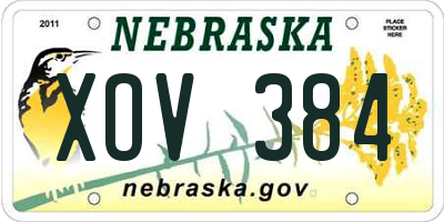 NE license plate XOV384