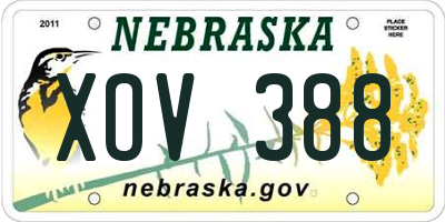 NE license plate XOV388