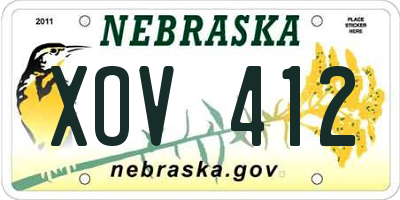 NE license plate XOV412